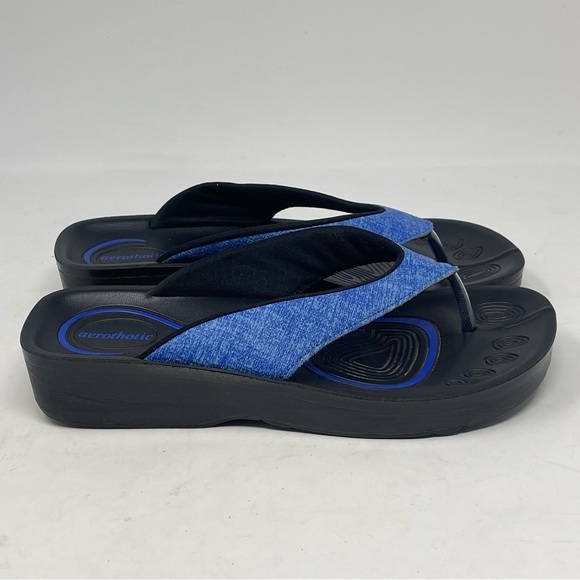 Aerothotic Original Orthotic Comfort Flip Flops Sandals Womens 5 EU 36 Blue - Picture 1 of 13